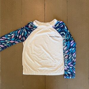 Vineyard Vines Toddler Boys’ Fish Swirl Long-Sleeve Swim Rash Guard • Size 2T